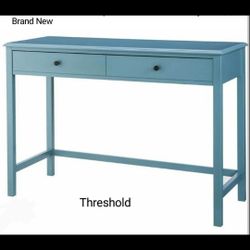 Brand New Threshold Wyndham Writting Desk Or Console Table Teal Blue