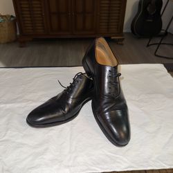 Used LongChamp Vintage Real Black Leather Dress Shoes - Size 8