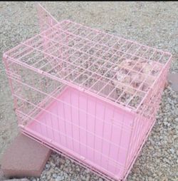 New Small 24" Long Pink Collapsible Dog Crate Kennel