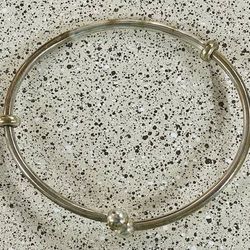 Womens Girls Sparkle Life Sterling Silver Bangle Bracelet With Stopper And Ends Included