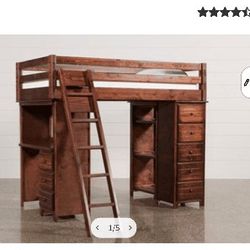Sedona loft bed- Solid Wood - Twin includes twin mattress