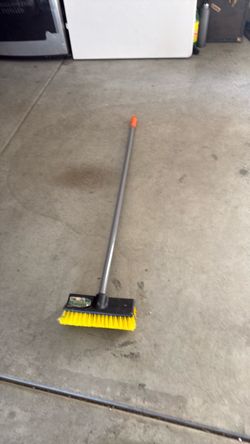 Long Handle Scrub Brush with Yellow Bristles