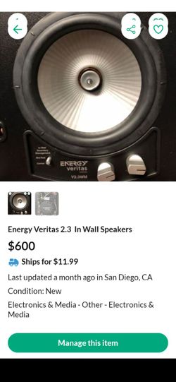 Energy Veritas 2.3 In Wall Speakers