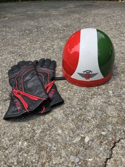 Motorcycle Helmet And Gloves