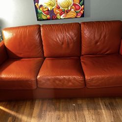 Italian Leather Couch 