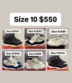 Jordan 11s all size 10 $550