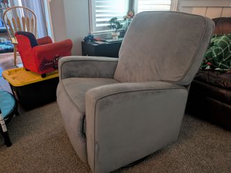 Gray Fabric Swivel Recliner Chair
