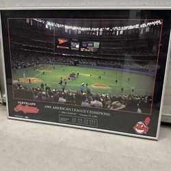 “The Clinch” 1995 American League Champions Cleveland Indians Picture Frame