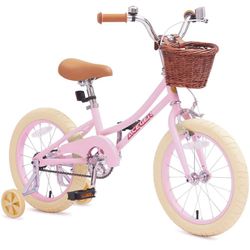 ACEGER Girls Bike with Basket, Kids Bicycle for 3-13 Years, Included Coaster Brake & Caliper Brake, 14 16 18 Inch with Training Wheels, 20 Inch with K