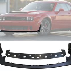 Fits 18-22 Dodge Challenger Demon Front Bumper Lip DM Style Textured Black PP
