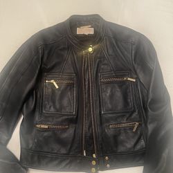Michael Kors Navy Blue Leather Moto 