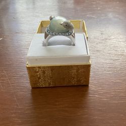 Blue Dolphin Silver Diamond Ring