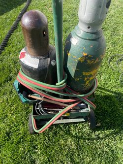 Torch set up for acetylene and oxygen