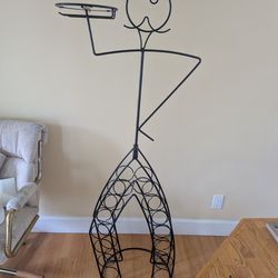 John Risley style French waiter wine holder and mini bottle holder