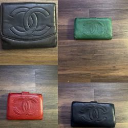 Lot Of 4 Authentic Chanel CC Leather Wallets Bundle