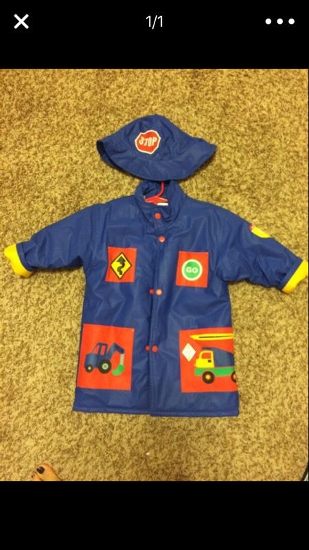 Blue & yellow raincoat