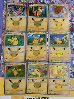 Pikachu Pokemon Cards 30th