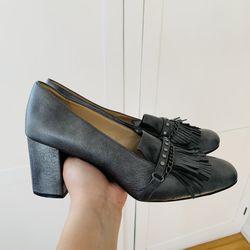 Nine West 7Utton Metallic Fringe Heel Shoes