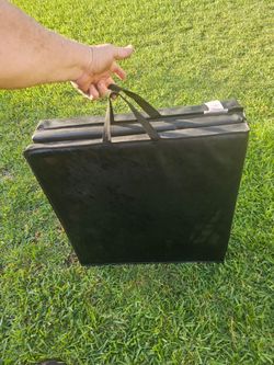 Black Folding Foam Floor Mat with Carry Handles