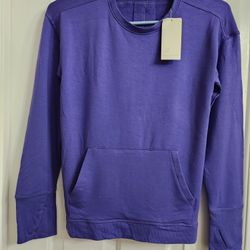 NWT All In Motion Crew Neck Sweatshirt Kangaroo Pocket Cuff Thumbholes