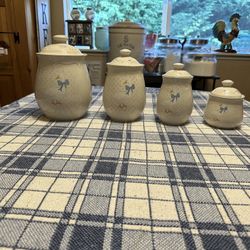 Vintage  Brickoven Aunt Rhody 4 Piece Canister Set 