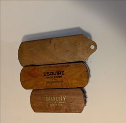 Vintage Horsehair Shoe Brushes Set of 3 Esquire Quality Made in USA