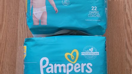 2 BAGS OF PAMPERS SWADDLERS SIZE 4/22 DIAPERS FOR $14/$14 POR LOS 2