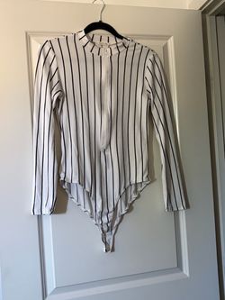White and black strip blouse