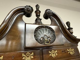 Vintage Antique Highboy with Gold Accents