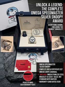 Omega Speedmaster Silver Snoopy Award watch