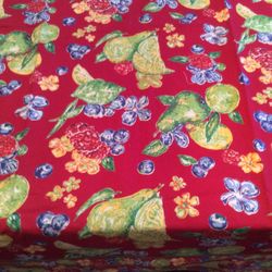APRIL CORNELL 54” x 54” SQUARE COTTON TABLECLOTH, FRUIT THEME. NEW WITH TAGS