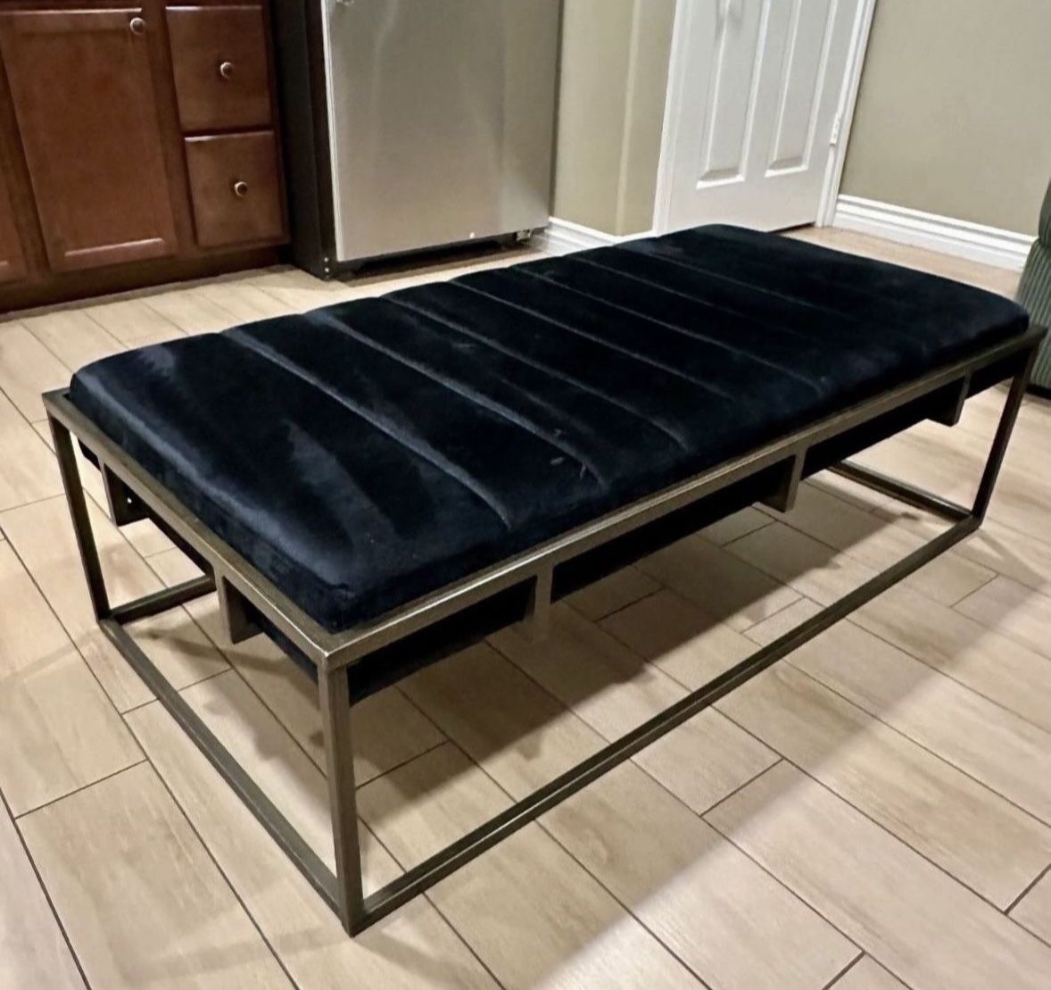 Black Velvet Ottoman