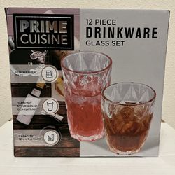 (12) - Piece Drinkware Glass Set - (New)
