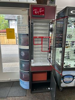 Ray-Ban Lighted Display Cabinet – Perfect for Garage, Man Cave, Store, Collection, or Bar – $500