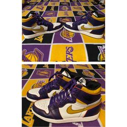 Retro Nike Jordan 1 LA to Chicago 2019 shoes (lakers)