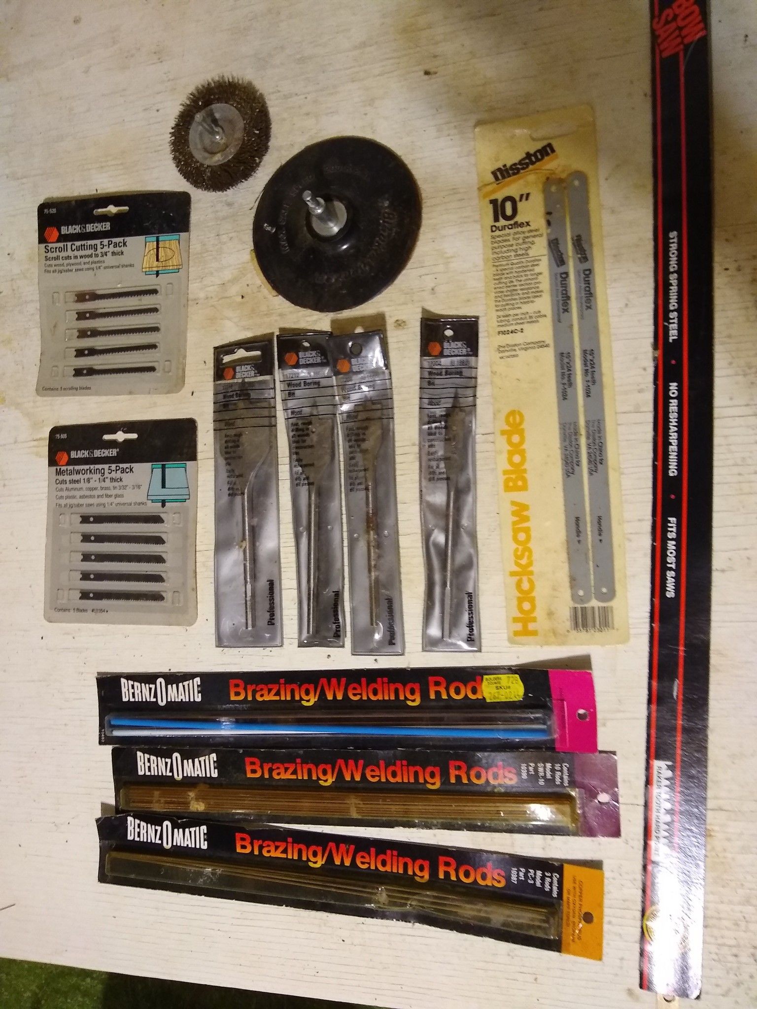 Assorted Blades, Bits, Rods