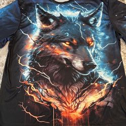 4XL Mens Native American Wolf Sweatshirt  All Over Print Plus Short Sleeve Shirt Tribal Graphic Back & Front 