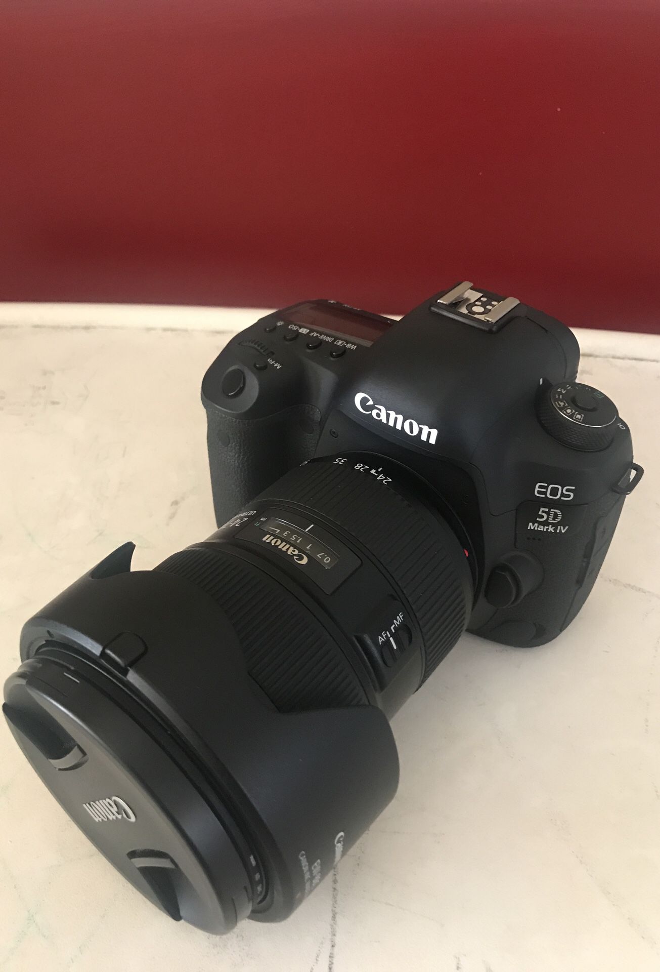 Canon 5D M IV W/20-70 f2.8 and 70-200 f2.8 L IS II USM with battery grip and 32G CIF Card.