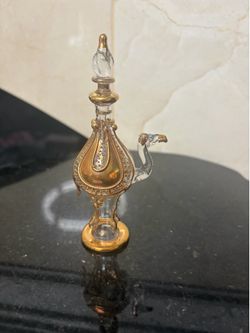 Clear & Gold Glass Perfume Bottle Camel Design