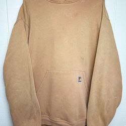 Vintage Carhartt Hoodie Mens XL Brown Heavyweight Sweatshirt Fleece K184 BRN Y2K