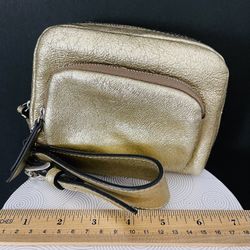 Gold Leather Banana Republic Wristlet/Clutch