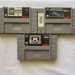 SNES Sports Game Lot - Madden ’94, Champions World Class Soccer, Nigel Mansell Racing - Tested