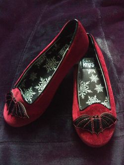 Strange Cvlt Girls Halloween Bat Flats Shoes (Girls Size 13)