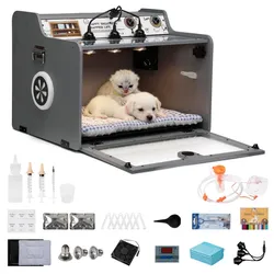 Pet Incubator, Pet Brooder Box for Puppie Temperature Controlled w/ Lamp, NEW