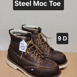 Thorogood Work Boot Size 9 D STEEL MOC TOE 