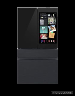 Samsung - Bespoke 29 cu. ft. 4-Door French Door Refrigerator with AI Family Hub+ - Charcoal Glass & Black/Charcoal