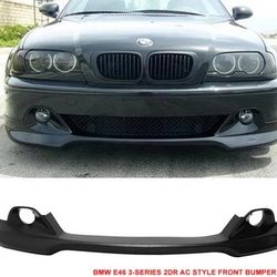 2004-2006 BMW E46 3-Series LCI AC Style Unpainted Front Bumper Lip PU  