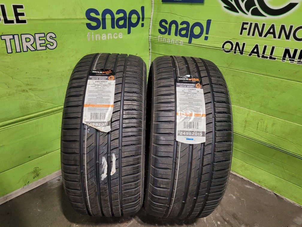 Two 245/45/17 99V MILESTAR WEATHERGUARD AS710 SPORT (LIMITED SUPPLY SALE PRICE!!)
