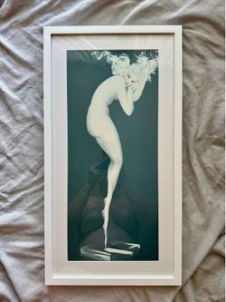 Vintage lithograph nude dream woman Art framed