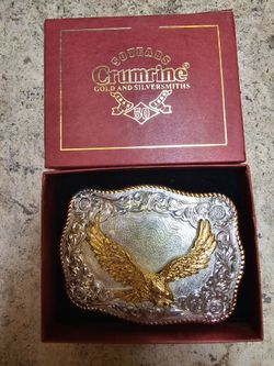 Vintage Crumrine 50th Anniversary Western Belt Buckle with Box